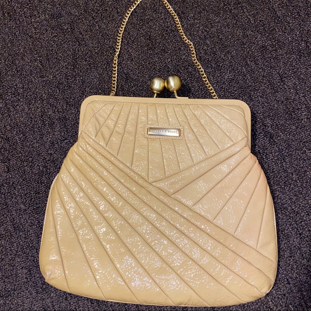 Isabella Fiore- Nude Leather Chain Clutch